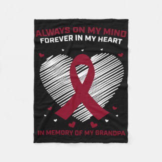 Grandfather Blood Cancer Awareness Grandpa Multipl Fleece Blanket