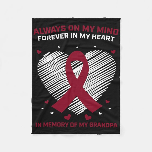 Grandfather Blood Cancer Awareness Grandpa Multipl Fleece Blanket (Front)