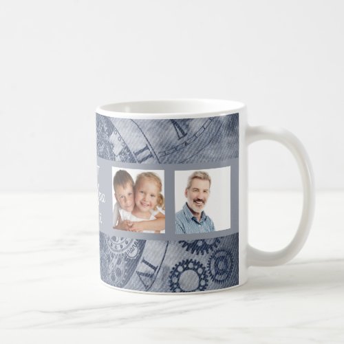 Grandfather blue steampunk photo coffee mug