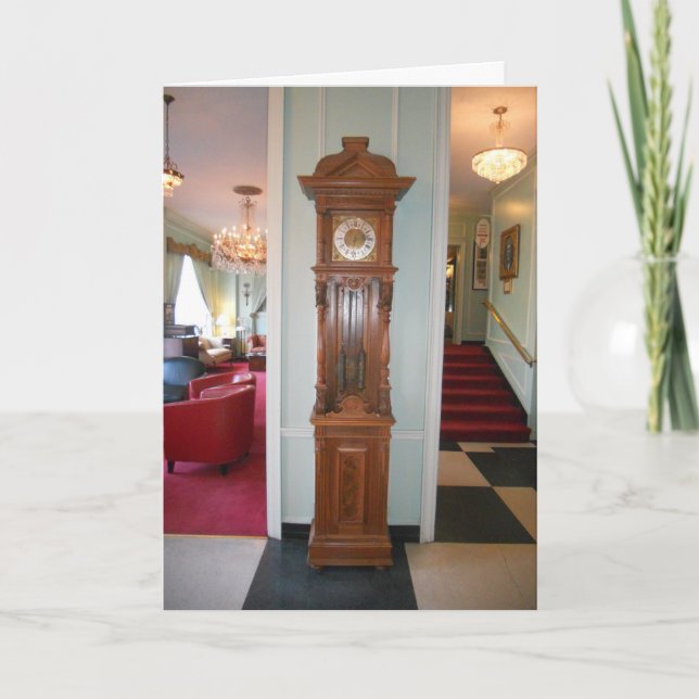 "Grandfather Clock at Lowell Inn" Birthday Card (Front)
