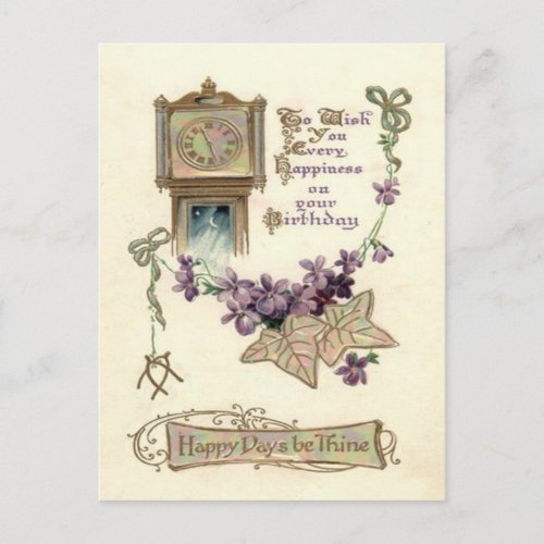 Grandfather Clock Forget-Me-Not Leaves