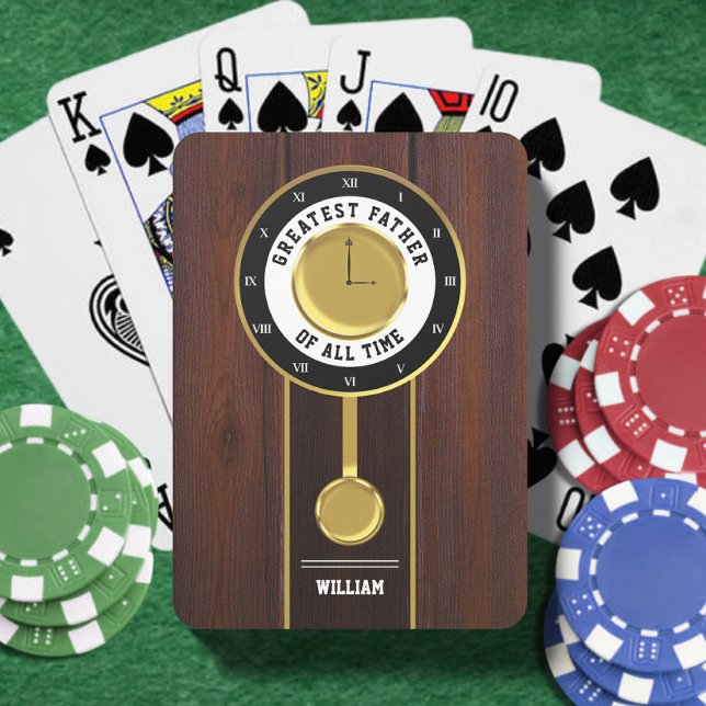 Grandfather Clock Greatest Father of all Time Poker Cards (Grandfather Clock Greatest Father of all Time Playing Cards)