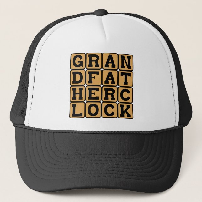 Grandfather Clock, Stately Timepiece Trucker Hat (Front)