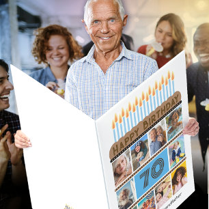 Grandfather Custom Big 70th Birthday Card