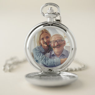 Grandfather Custom Full Photo Keepsake Pocket Watch