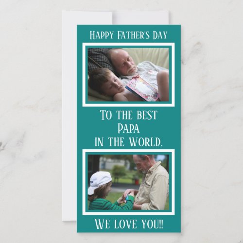 Grandfather  Fathers Day  Custom Teal Photo