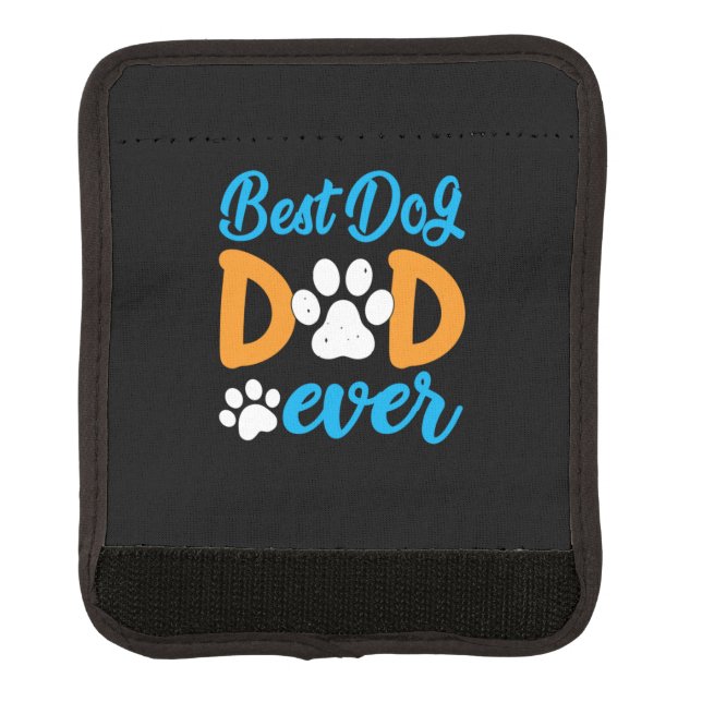 Grandfather Gift | Best Dog Dad Ever Luggage Handle Wrap (Front)