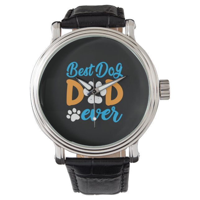 Grandfather Gift | Best Dog Dad Ever Watch (Front)