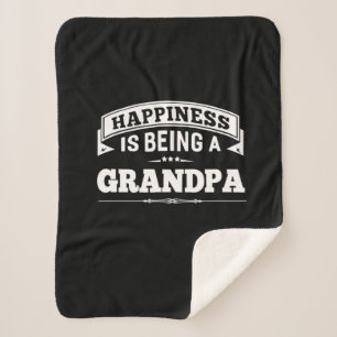 Grandfather Gift Happiness Is Being A Grandpa Sherpa Blanket