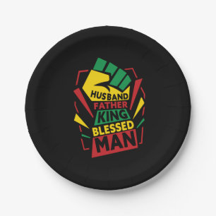 Grandfather Gift Husband Father And King Paper Plates