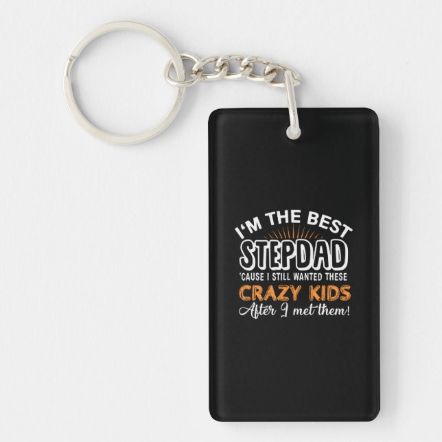 Grandfather Gift | I Am The Best Step Dad Keychain (Front)
