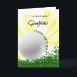 Grandfather Golfer Birthday Card<br><div class="desc">Give your golf loving grandfather a golfer card with an explosive golf theme! A soaring golf ball with the words 'To a wonderful grandfather'.</div>