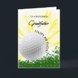 Grandfather Golfer Birthday Card<br><div class="desc">Give your golf loving grandfather a golfer card with an explosive golf theme! A soaring golf ball with the words 'To a wonderful grandfather'.</div>