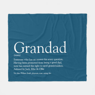 Grandfather Grandad Definition Blue Fleece Blanket
