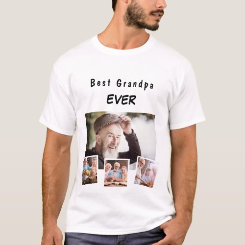Grandfather grandpa family photo collage T_Shirt