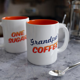 Grandfather Grandpa One Sugar Orange Two-Tone Coffee Mug