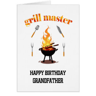 Grandfather Grill Master Birthday Cards