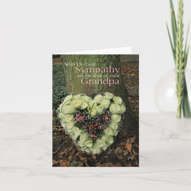 Grandfather loss Rose sympathy Card (Front)