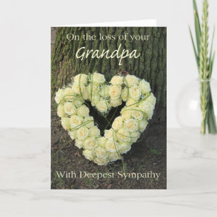 Grandfather loss Rose sympathy Card