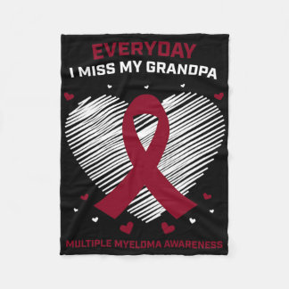 Grandfather Multiple Myeloma Grandpa Blood Cancer Fleece Blanket
