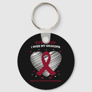 Grandfather Multiple Myeloma Grandpa Blood Cancer  Keychain