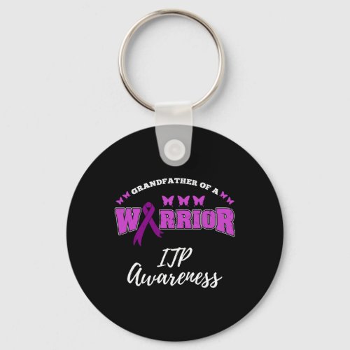 Grandfather Of A Warrior Itpawareness Itp Warrior Keychain