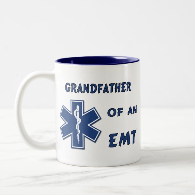 Grandfather of an EMT Two-Tone Coffee Mug (Left)