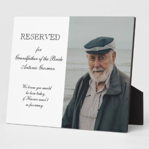 Grandfather of Bride Photo Memorial Chair Wedding Plaque