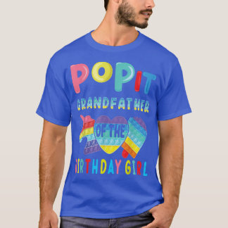 grandfather of the Birthday Girl Pop It Unicorn Bi T-Shirt