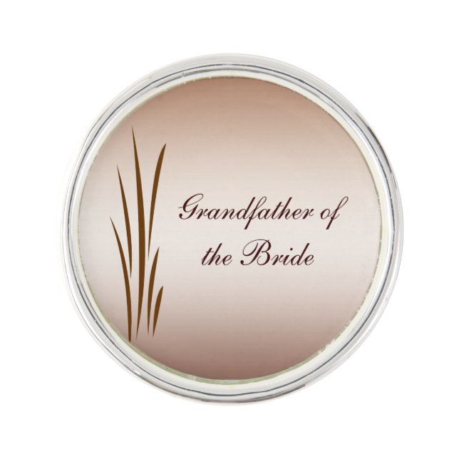 Grandfather of the Bride Autumn Harvest Lapel Pin (Front)