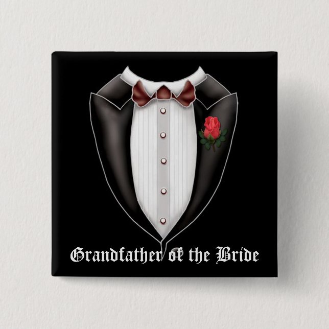 Grandfather Of The Bride Tuxedo Button (Front)