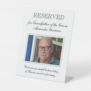 Grandfather of the Groom Memorial Photo Wedding Pedestal Sign