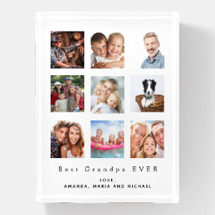 Grandfather photo family collage paperweight