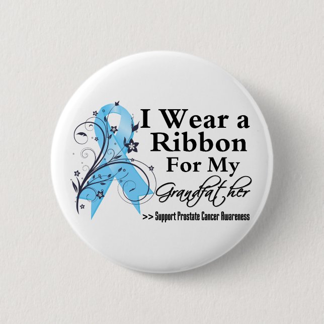 Grandfather Prostate Cancer Ribbon Pinback Button (Front)