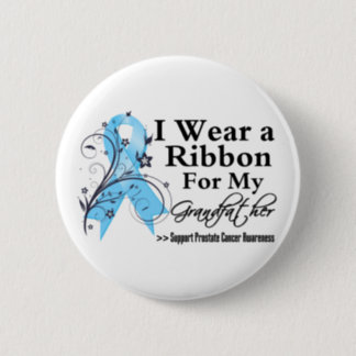 Grandfather Prostate Cancer Ribbon Pinback Button