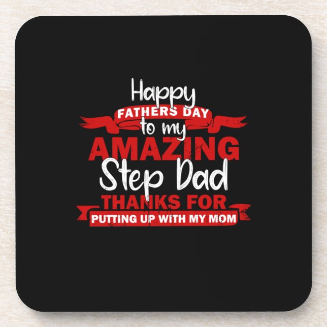 Grandfather Quotes | Amazing Step Daddy Beverage Coaster (Front)