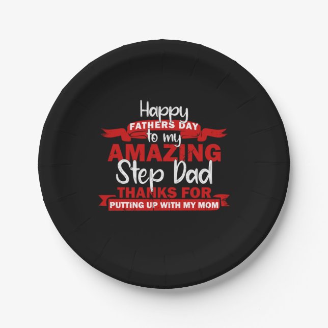 Grandfather Quotes | Amazing Step Daddy Paper Plates (Front)