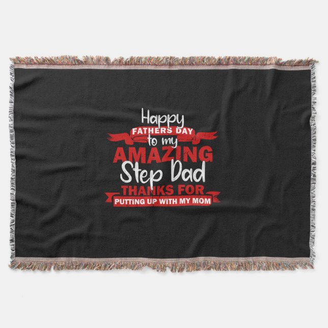 Grandfather Quotes | Amazing Step Daddy Throw Blanket (Front)