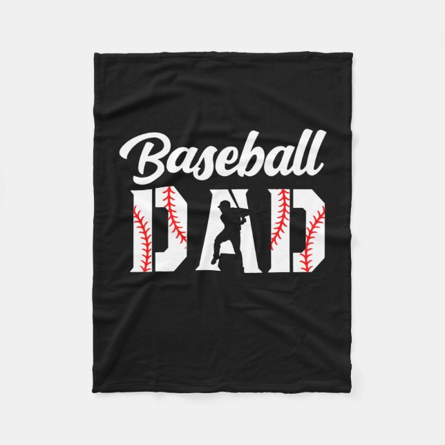 Grandfather Quotes | Baseball Dad Fleece Blanket (Front)