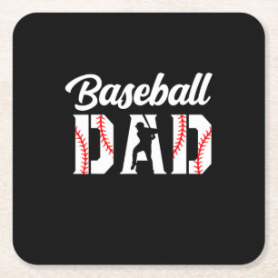 Grandfather Quotes Baseball Dad Square Paper Coaster