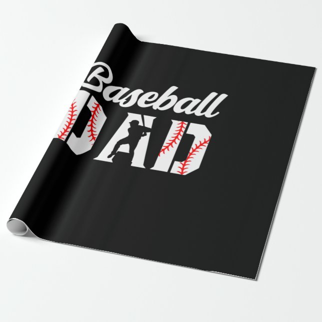 Grandfather Quotes | Baseball Dad Wrapping Paper (Unrolled)