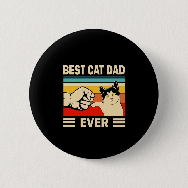 Grandfather Quotes | Best Cat Dad Ever Button (Front)