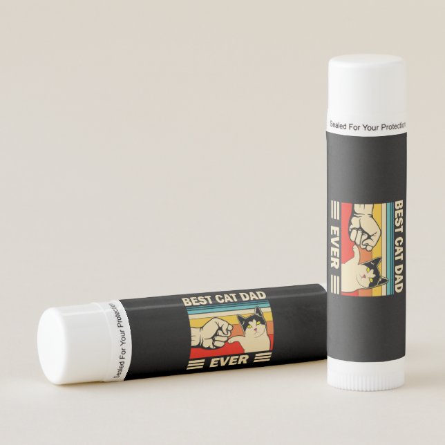 Grandfather Quotes | Best Cat Dad Ever Lip Balm (Front)