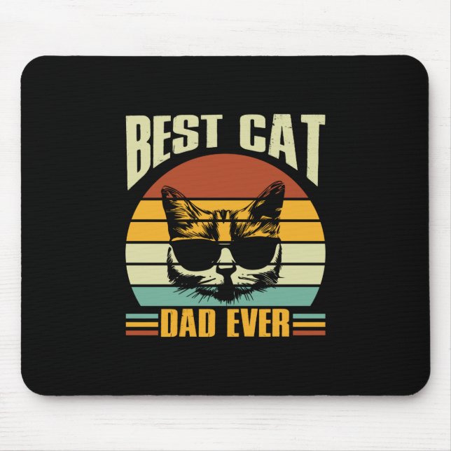 Grandfather Quotes | Best Cat Dad Ever Mouse Pad (Front)