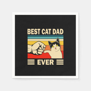 Grandfather Quotes Best Cat Dad Ever Napkins