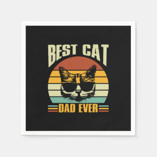Grandfather Quotes   Best Cat Dad Ever Napkins