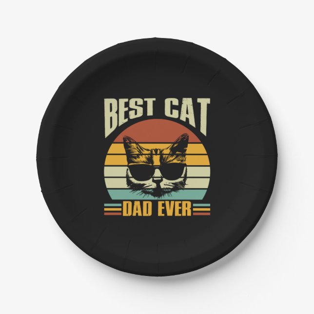 Grandfather Quotes | Best Cat Dad Ever Paper Plates (Front)