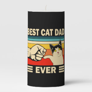 Grandfather Quotes   Best Cat Dad Ever Pillar Candle