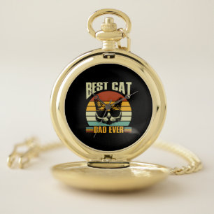 Grandfather Quotes   Best Cat Dad Ever Pocket Watch