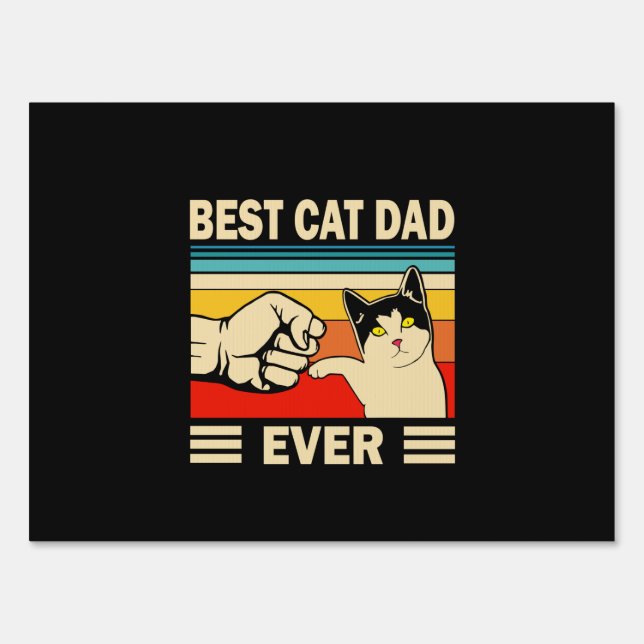 Grandfather Quotes | Best Cat Dad Ever Sign (Front)